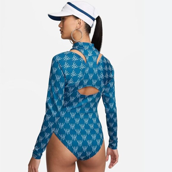 NWT Nike Serena Williams Design Crew Long-sleeve Bodysuit Blue - Picture 3 of 9